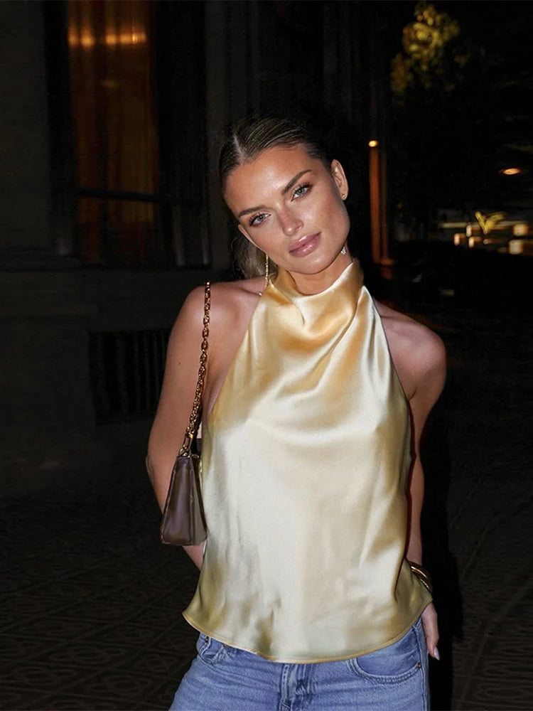 Elegant Women's Blouse - Kendall Satin Long Sleeve Top for Summer Style 3