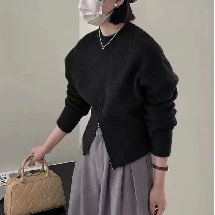 Elegant Women's Hoodie - Warm Knitted Round Neck Long Sleeve Sweatshirt 6