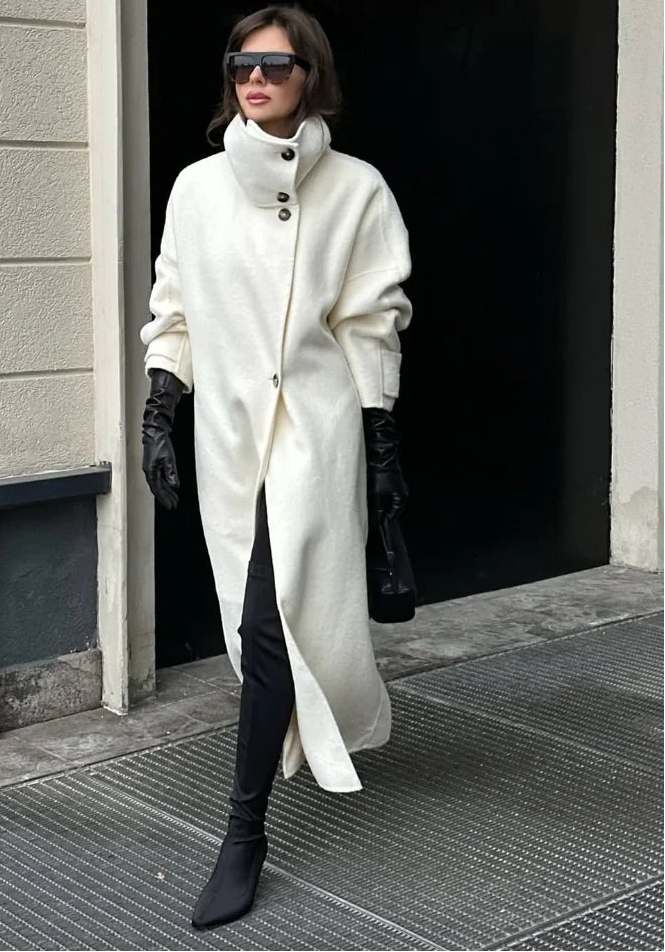 Julia Stand Collar Long Coat 1