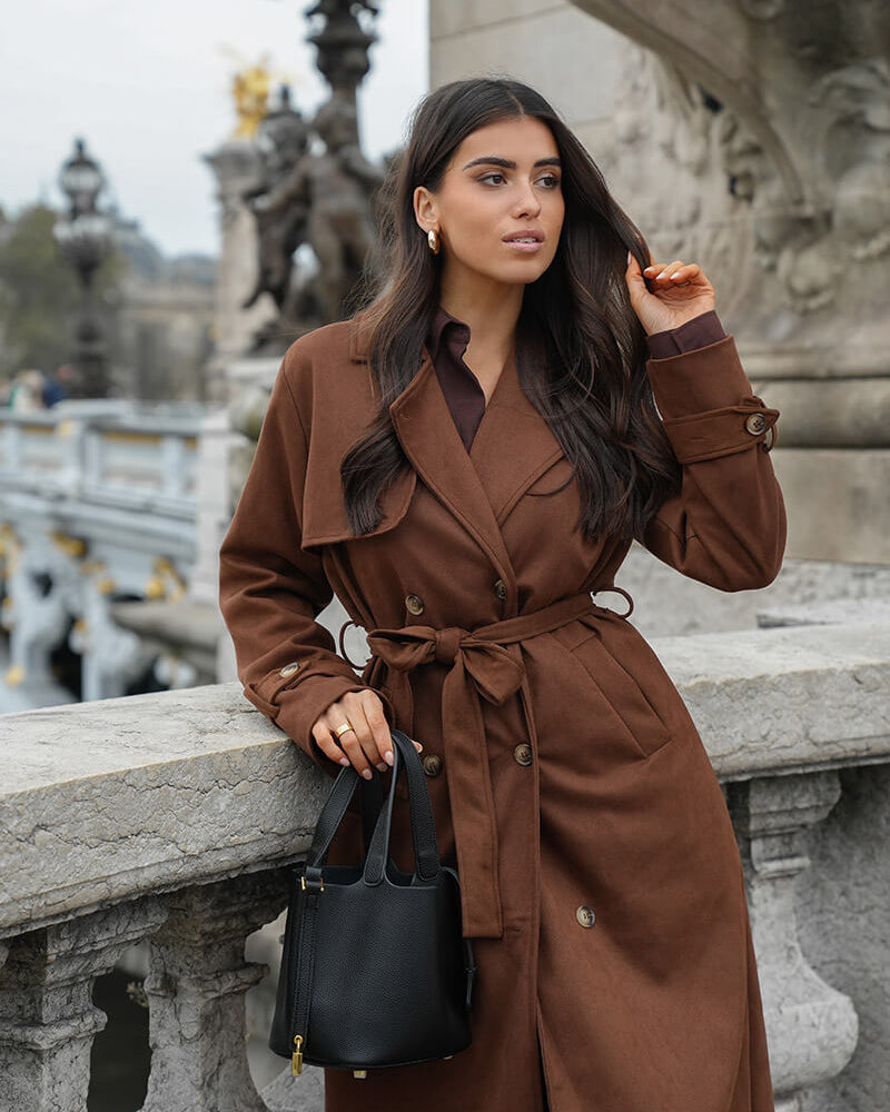 Molly faux suede Trenchcoat - SOERA Store