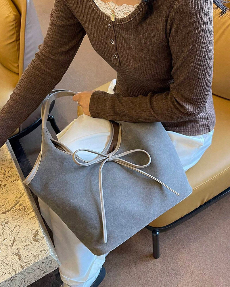 Florence Suede Bow Bag - SOERA Store