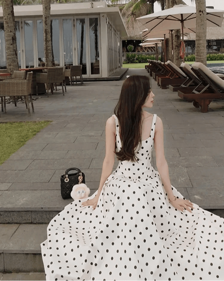 SOERA Jasmine Polka Dot Midi Dress - Dress - SOERA-054083-WHI-L-75683 L