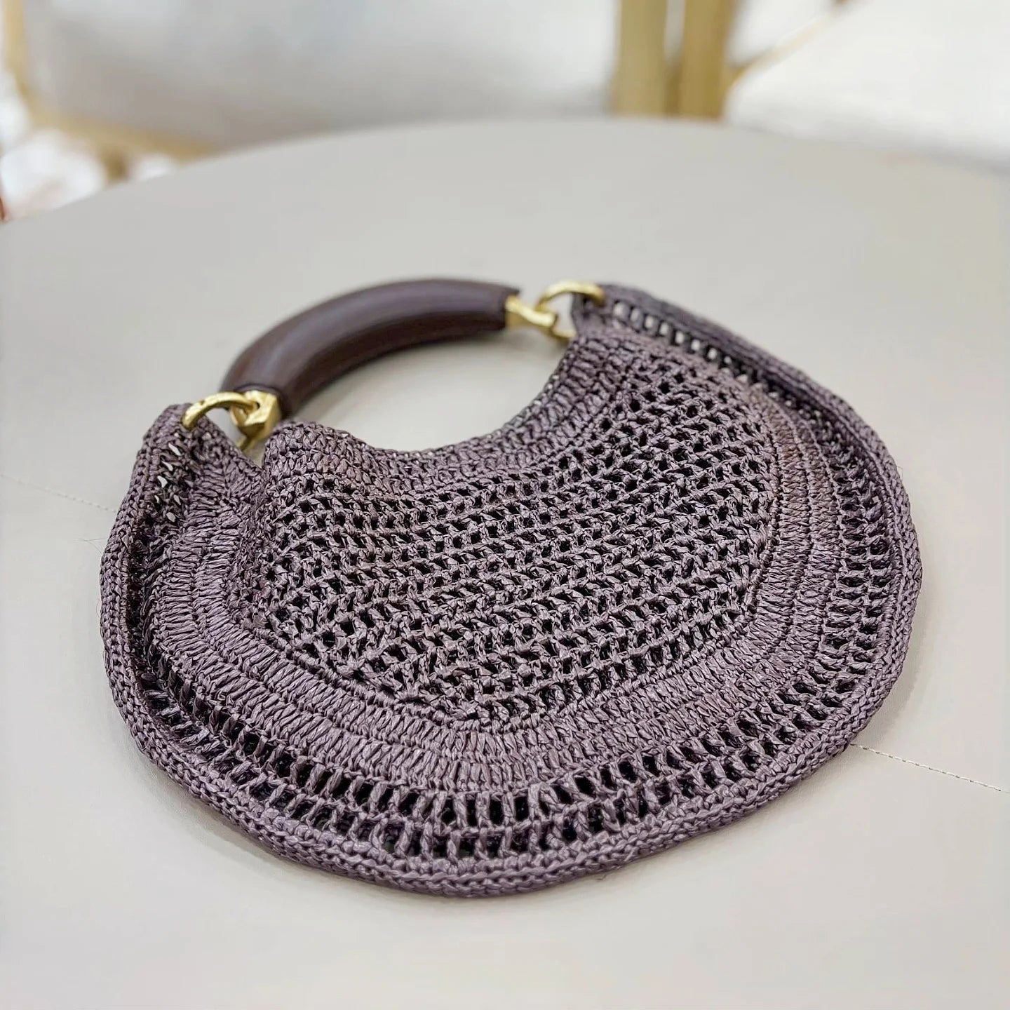 SOERA Bianca Crescent Woven Bag - Bag - Royal Blue