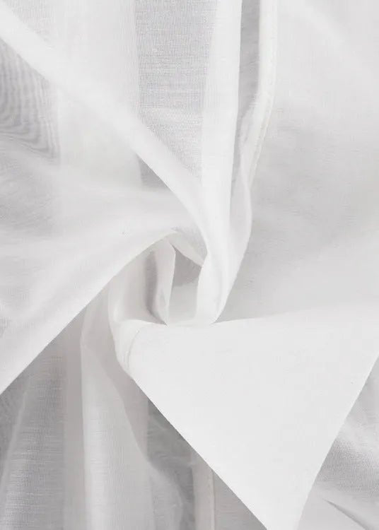 SOERA Isabella Oversized Ribbon - Tie Puff Sleeve Shirt - Blouse - White M