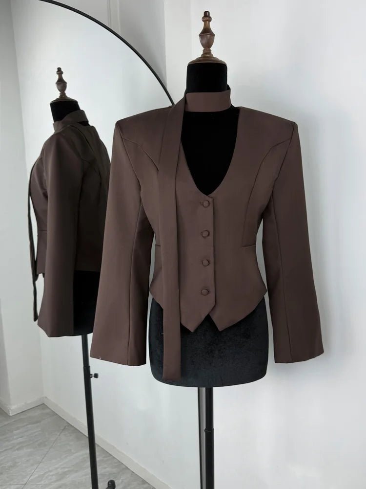 SOERA Angie Lace Up Blazer - Coats & Jackets - 1005010034759358-;eN1775118415754668790 Blue S