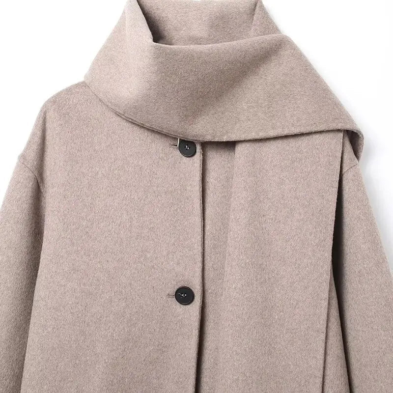 SOERA Cecille Coat with Scarf - Coats & Jackets - 3256810062410555-;WB1763625123198547364 Black L