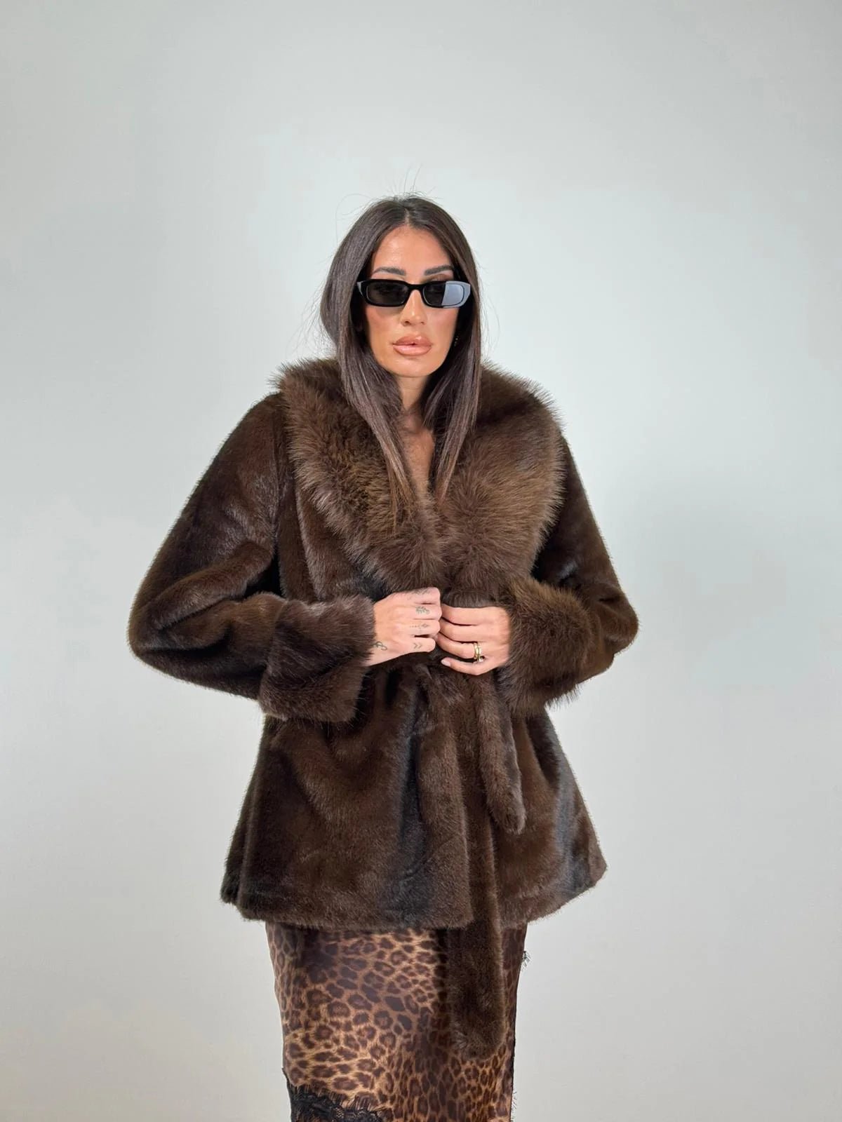 SOERA Louise Faux Fur Coat - Coats & Jackets - M Coffee