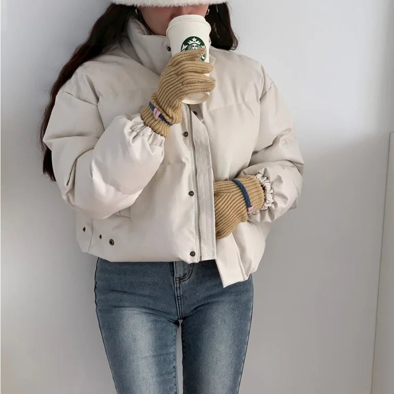SOERA Samantha Faux Leather Puffer Jacket - Coats & Jackets - 3256810074386408-;yH1763625122237475000 White S