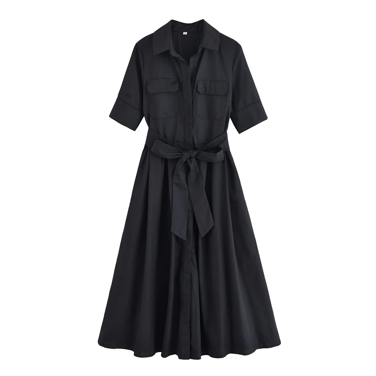SOERA Ariane Belted Shirt Midi Dress - Dress - Black XS