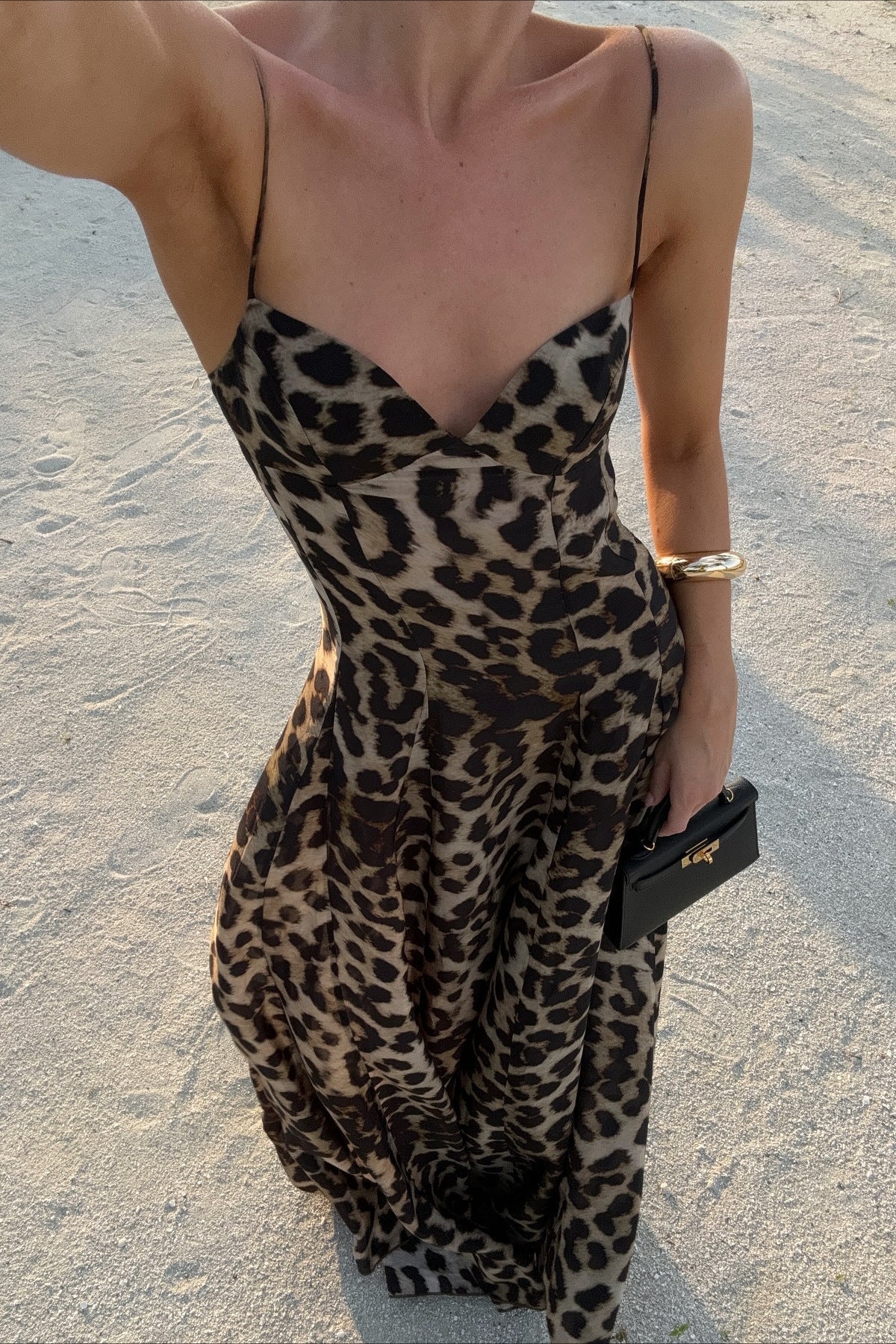 SOERA Imogen Leopard Print Spaghetti Strap Maxi Dress - Dress - Brown M