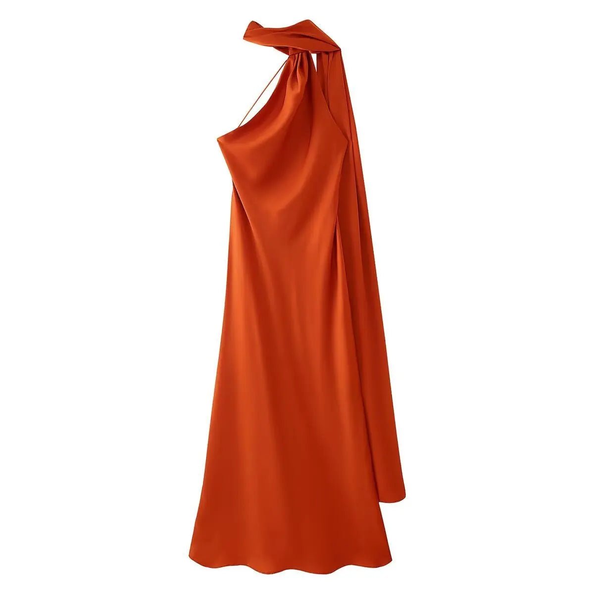SOERA Beatrice Halter Backless Silk Satin Maxi Dress - Dresses - Yellow S