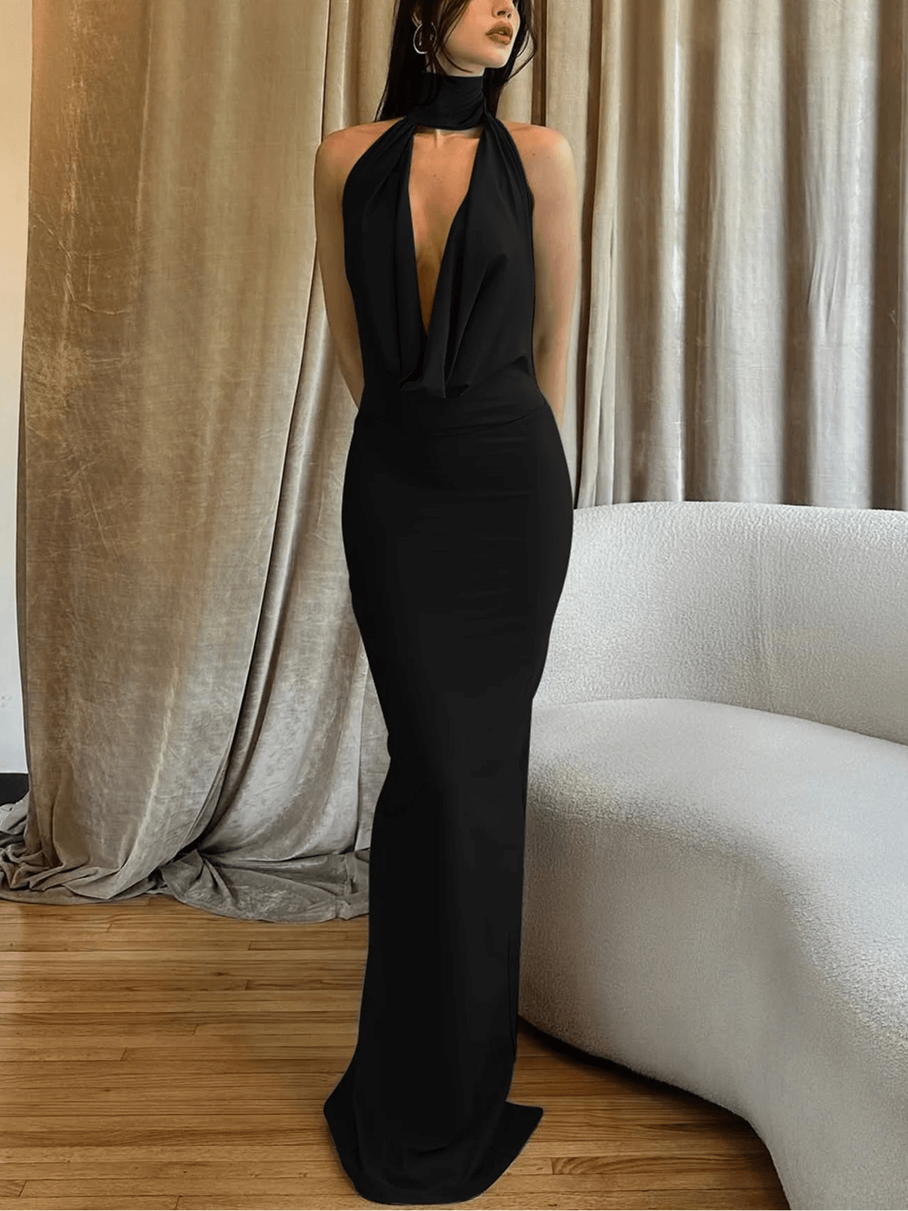 SOERA Bianca Sleeveless Backless Slit Maxi Dress - Dresses - Brown XS
