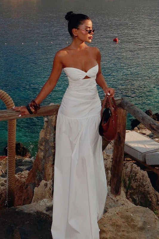 SOERA Camille Cut - Out Strapless Maxi Dress - Dresses - nS1774532669754684544 White S