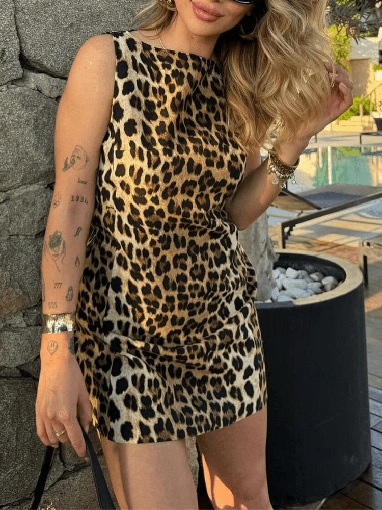 SOERA Leona Leopard Mini Dress - Dresses - zt1770927322301089508 L
