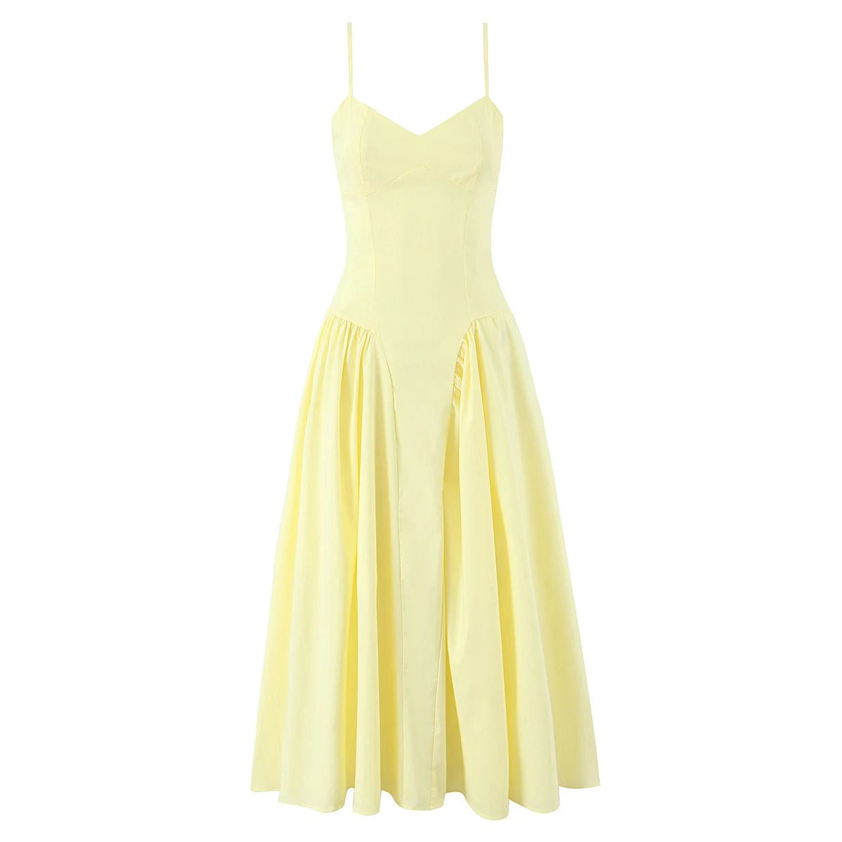 SOERA Myrna Spaghetti Strap Midi Dress - Dresses - 1005009536530102-;dO1775670887872397886 Yellow S