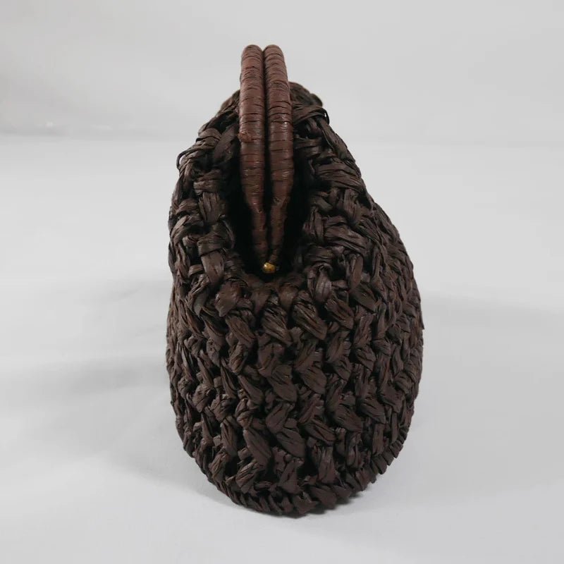 SOERA Raye Woven Straw Shell Clutch - Handbags - Brown