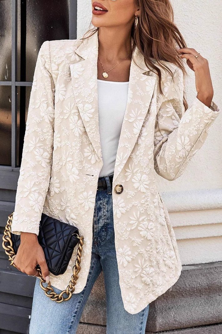 SOERA Celeste Jacquard Single Button Blazer - Jacket - S