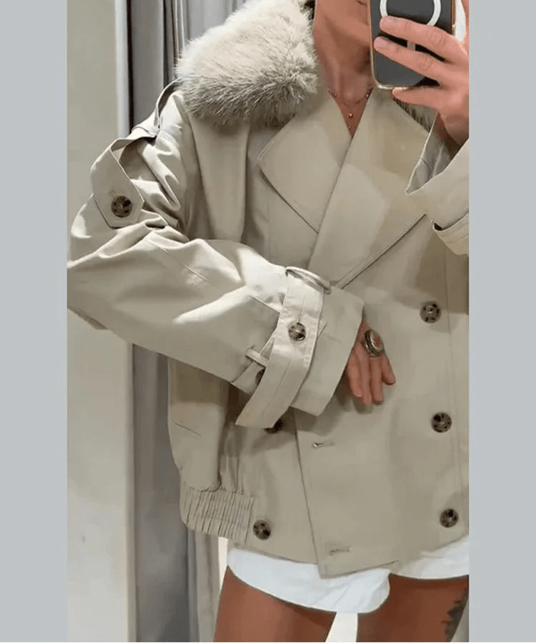 SOERA Camille Trench Coat with Faux Fur - jackets - 3256808365179930-;tx1756557808119247047 Creme XS