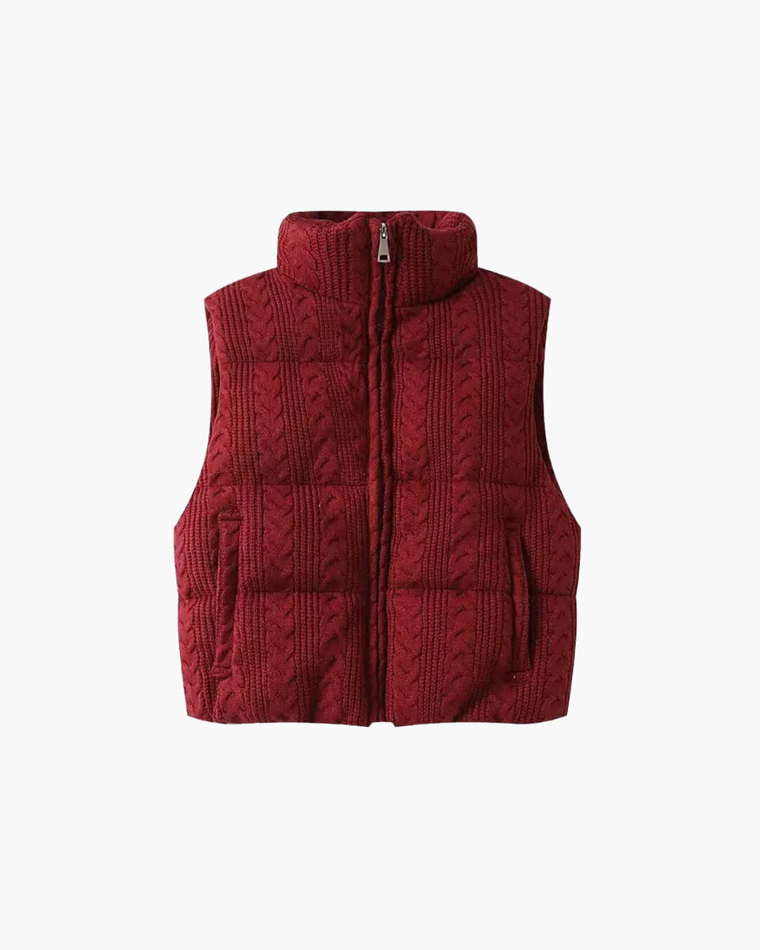 SOERA Jayden Knitted Sleeveless Vest - Jackets - 1005008275995155-;Co1768904312414034814 Burgundy XS