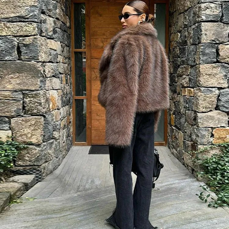 SOERA Marian Faux Fur Coat - Jackets - 3256809642752686-;EC1763048697012797529 Coffee S