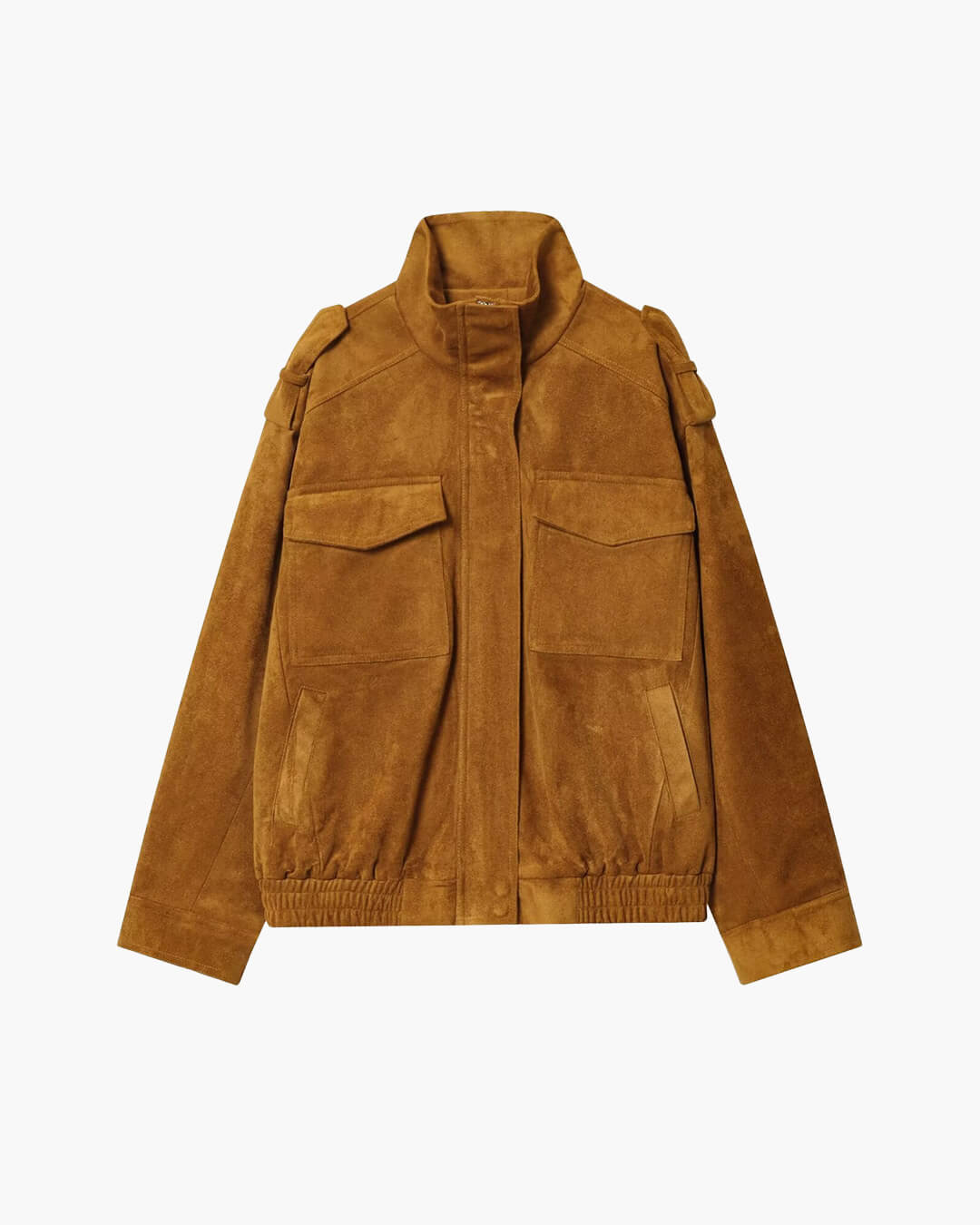SOERA Marianne High Neck Suede Pocket Jacket - Jackets - 1005008551331900-;Eh1775552729666719748 Camel XS