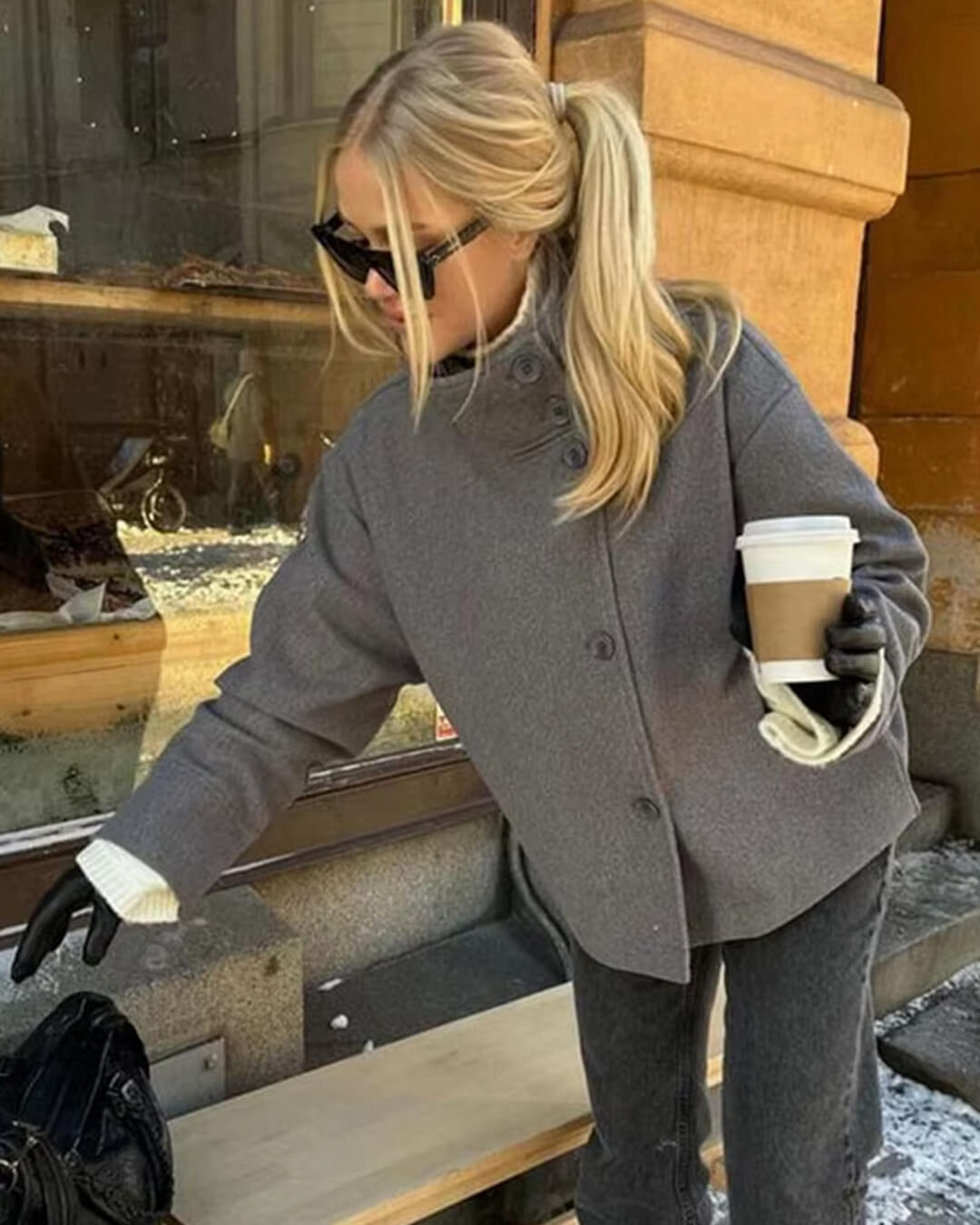 SOERA Rosalia elegant Jacket with Stand Collar - jackets - SOERA-Rosalia-Elegant-Lady-Womens-Jacket-with-Stand-Collar-for-Autumn-Style-Jacket-Grey/L Grey L