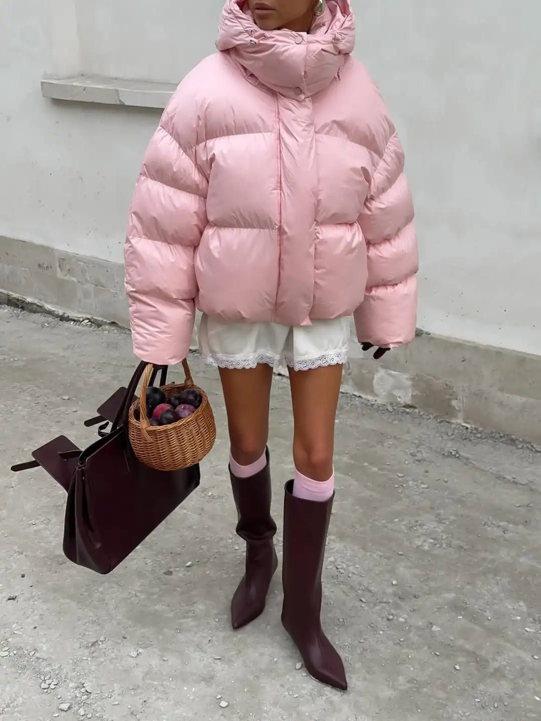 SOERA Vina Hooded Puffer Jacket - Jackets - 3256809830877938-;Ze1763778893257788591 Pink S