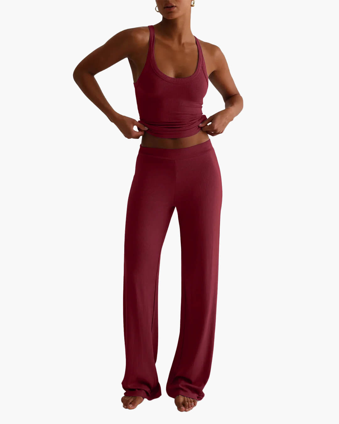 SOERA Andrea Loungewear Pants Set - Matching Sets - 1005009559232027-;el1770650302908790178 Burgundy S