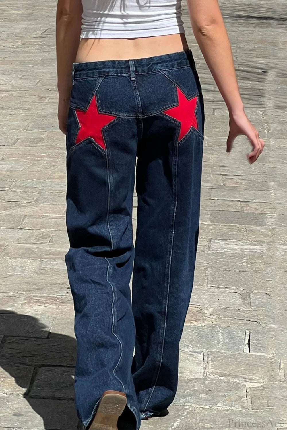 SOERA Charlize Star Patchwork Color-Block Jeans - Pants - Dark Blue S