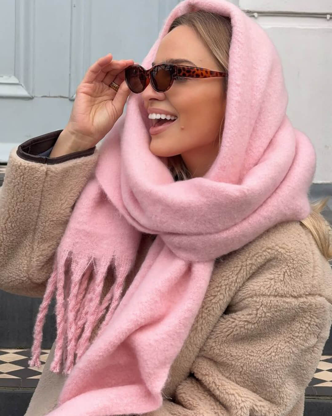 SOERA Tanya Tasseled Winter Scarf - Scarf - 1005009466241802-;dG1764703454511674627 Pink