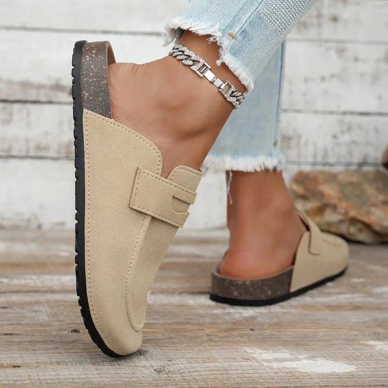 SOERA Bianca Cork Suede Mules - Shoes - Beige 36