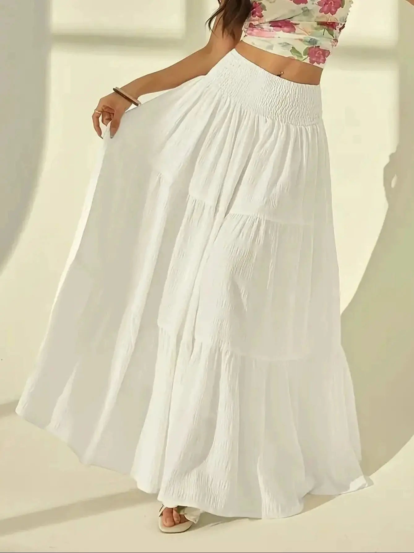 SOERA Celeste Layered Maxi Skirt - Skirt - White 0XL