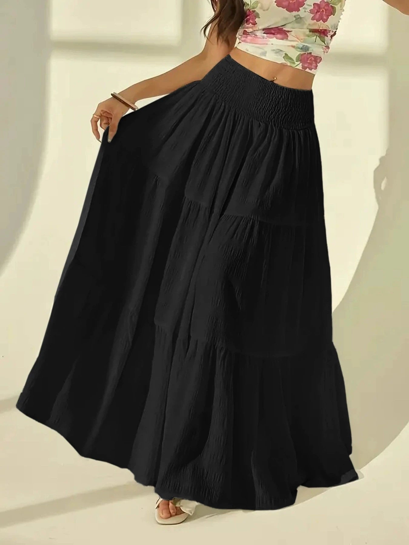 SOERA Celeste Layered Maxi Skirt - Skirts - Black 0XL