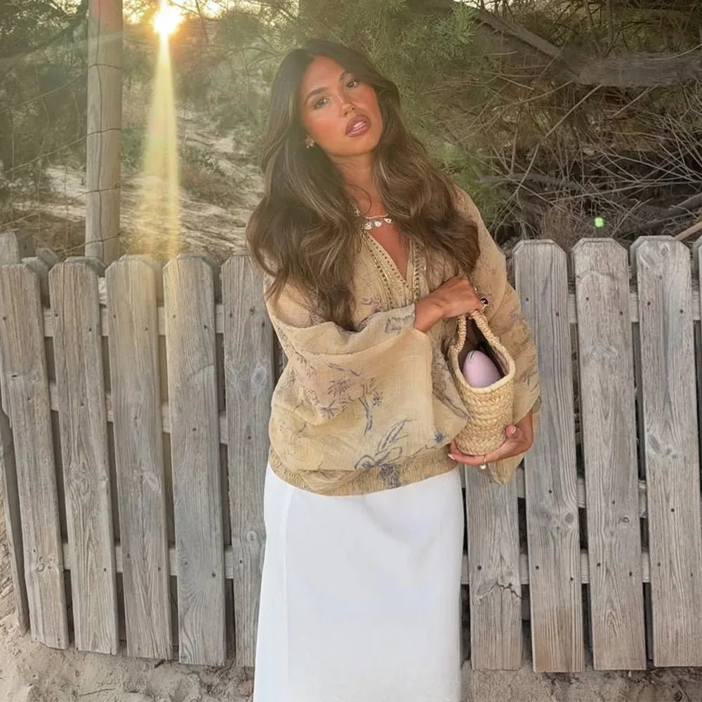 SOERA Gilly Tie Dye V - Neck Blouse - Tops - L
