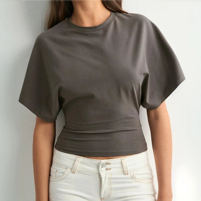 SOERA Sheila Slim Waist Loose Top - Tops - 1005008654281017-;Ms1762998398971473528 Grey XS