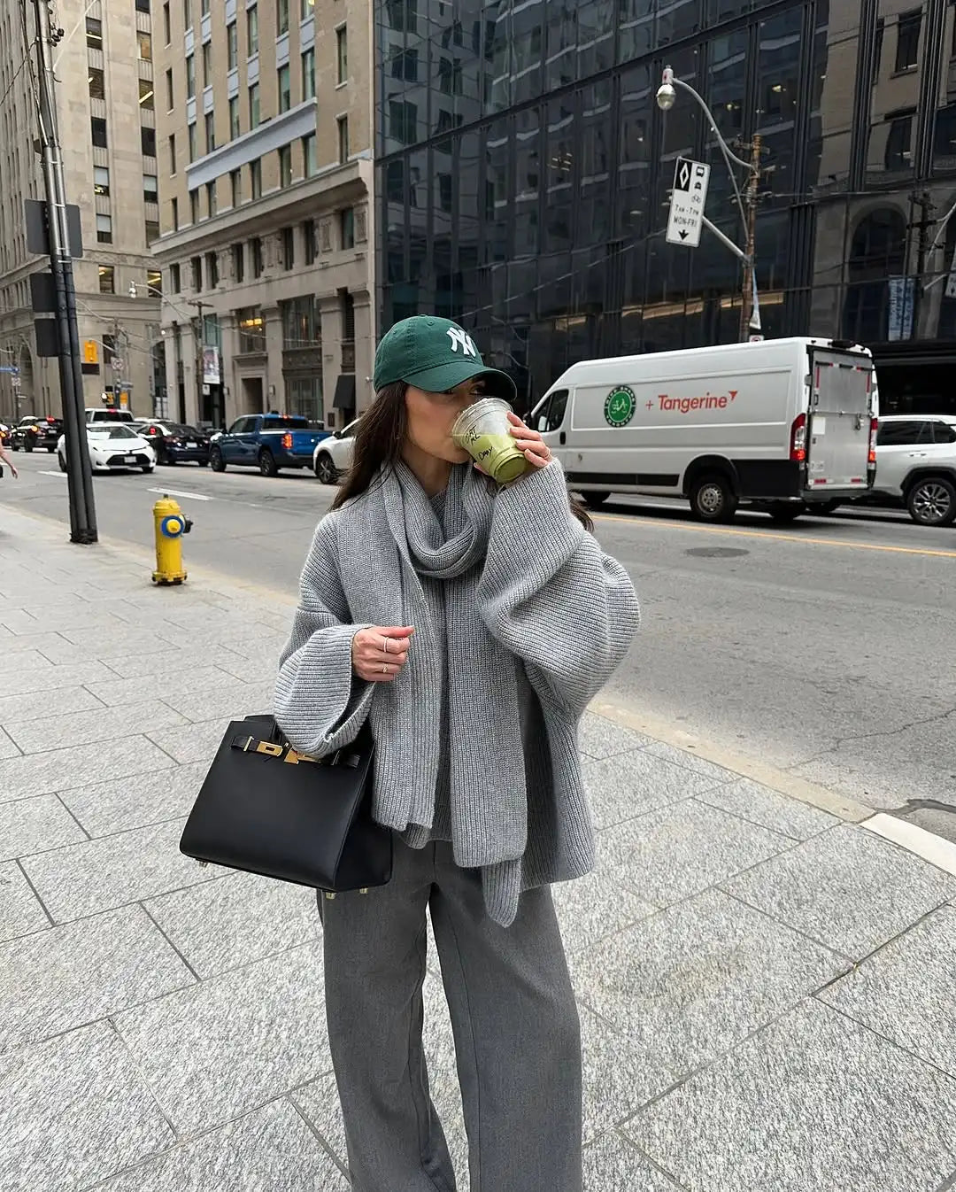 Casual Grey Oversized Sweater - Women's Full Sleeve Knitted Pullover 3