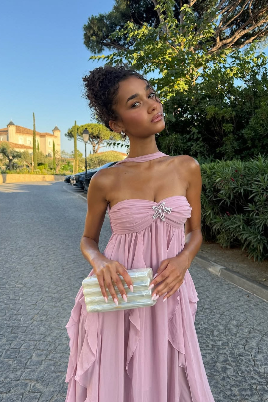 Harper Strapless Ruffled Maxi Dress