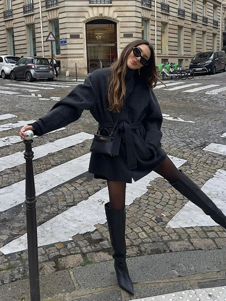 Lindsay Stand Collar Short Coat 4