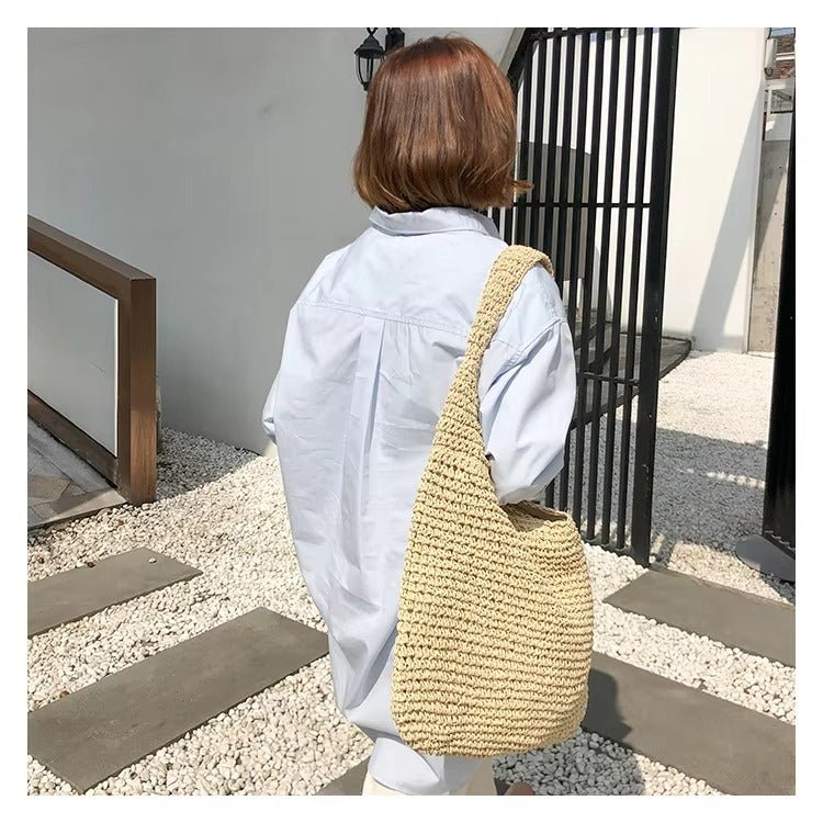 SOERA Beatrice Woven Rattan Tote Bag - Bag -  Brown
