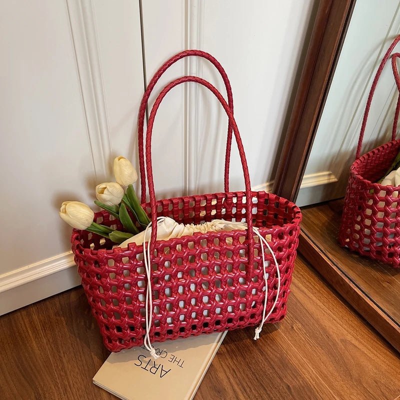 SOERA Sienna Hollowed Shoulder Tote - Bag -  Milktea