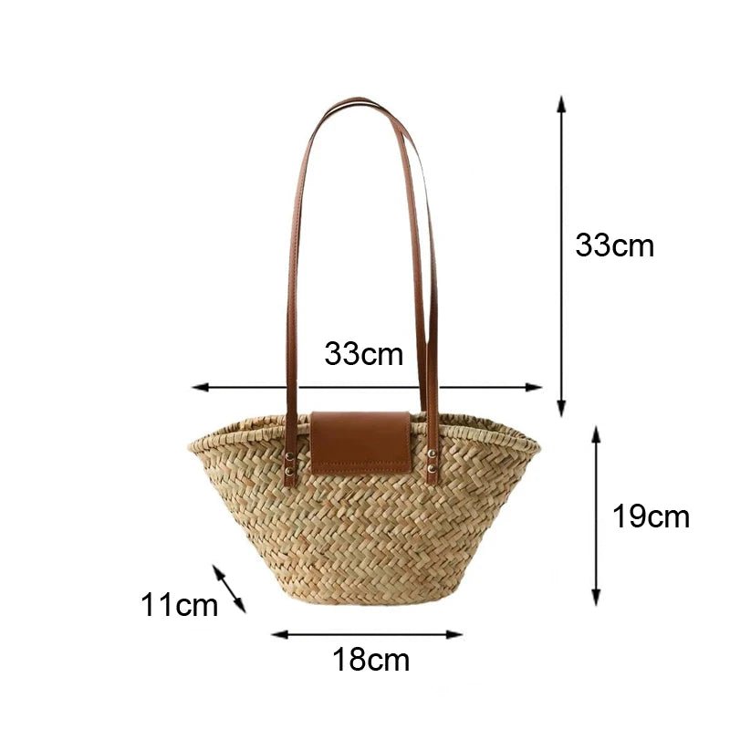 SOERA Sophia Woven Rattan Shoulder Bag - Bag -  Beige