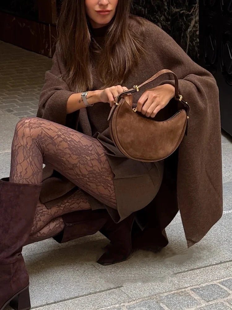 SOERA Andrea Knit Poncho - Cardigans - 3256810012634959-;wI1763832189891769727 Dark Brown S