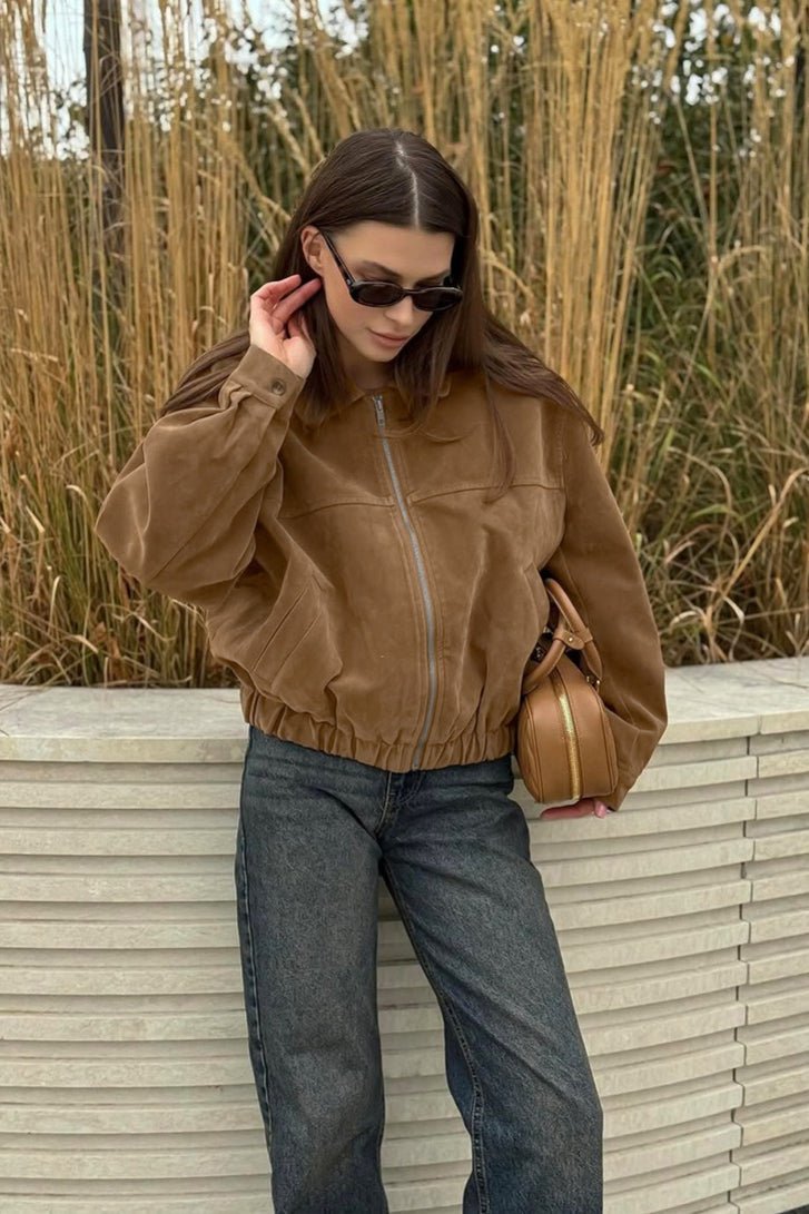 SOERA Jenny French Suede Notch Collar Trench - Coat - SOERA-197123-KHA-M-76387 Brown M