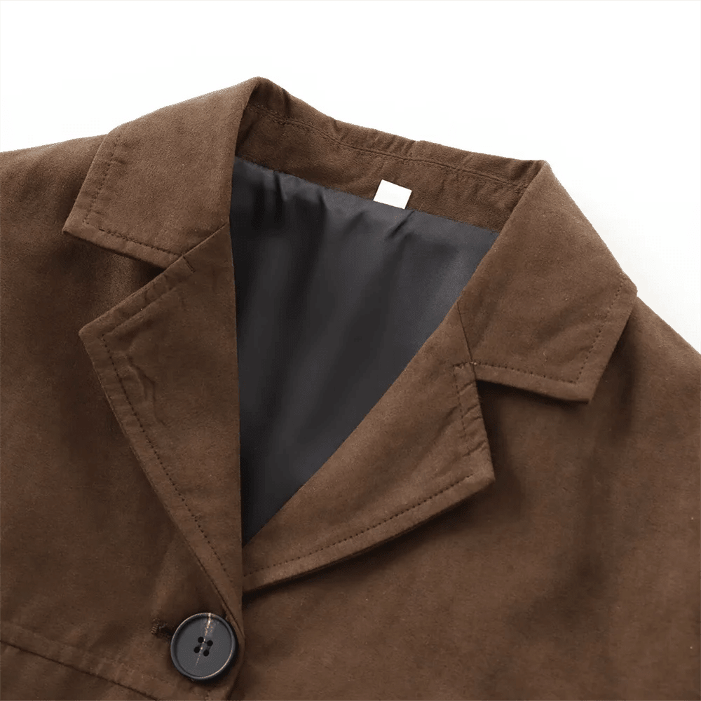 SOERA Amara Suede Coat - Coats & Jackets - 3256807640048237-;Au1758778405896466219 Brown XS