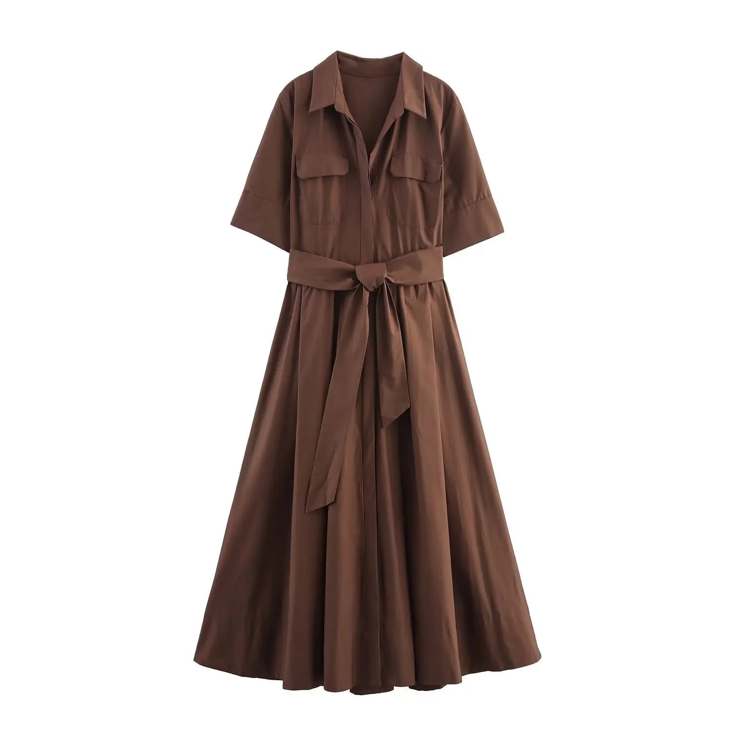 SOERA Ariane Belted Shirt Midi Dress - Dress -  Pink Stripes XS