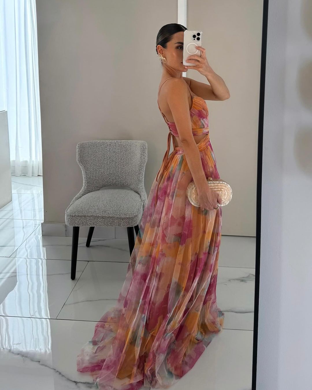 Emma Floral Mesh Maxi Dress