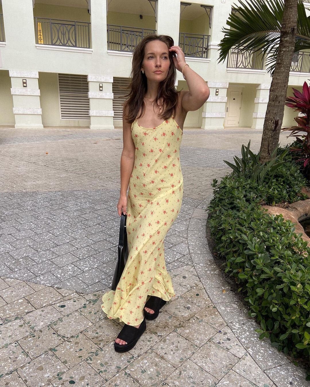 SOERA Erich Flared Ruffle Floral Dress - Dress - SOERA-665347-YEL-S-05539 Yellow S