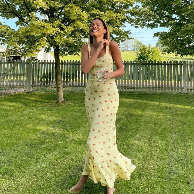 SOERA Erich Flared Ruffle Floral Dress - Dress - SOERA-665347-YEL-S-05539 Yellow S