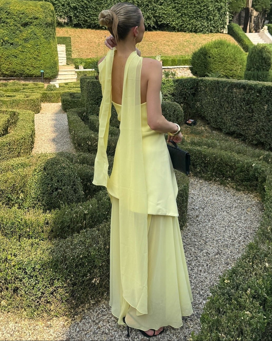 SOERA Ophelia Asymmetric Sheer Maxi Dress - Dress - SOERA-028419-S-BUTTER-53987 Butter Yellow S