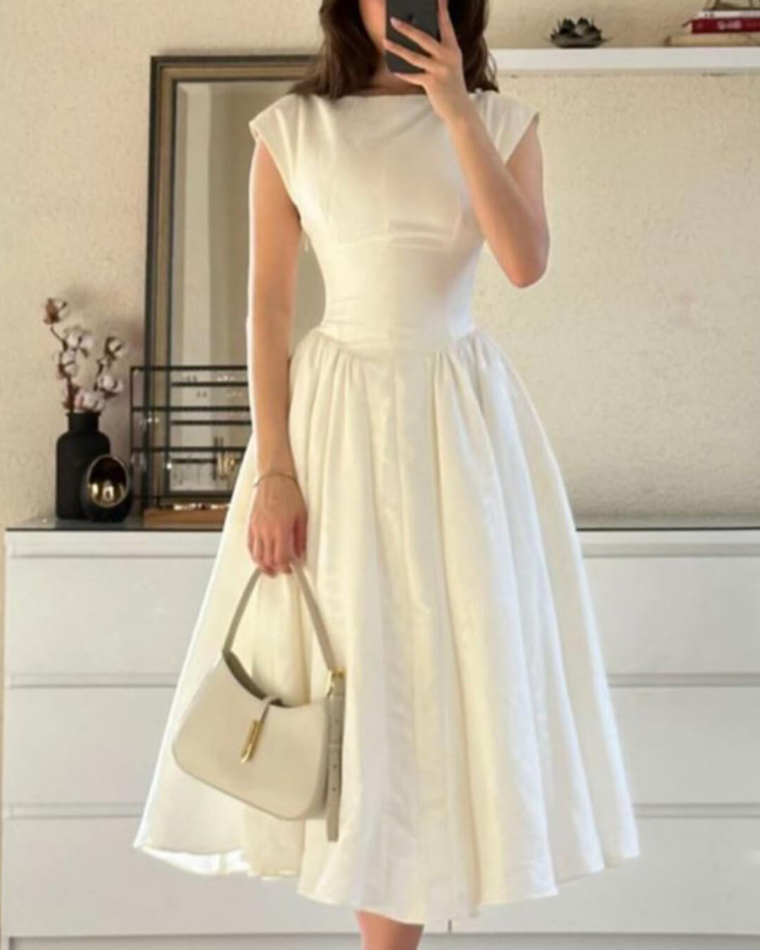 SOERA Rosalind Sleeveless Cut - Out Midi Dress - Dress -  White XS